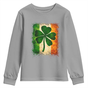 Retro Ireland Shamrock Irish Flag St Patricks Day Youth Sweatshirt TS14 Sport Gray Print Your Wear