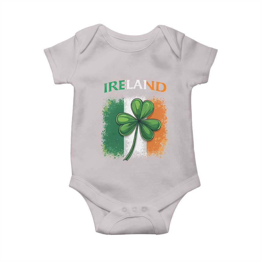 Vintage Ireland Shamrock Irish Flag St Patricks Day Baby Onesie TS14 Ice Gray Print Your Wear