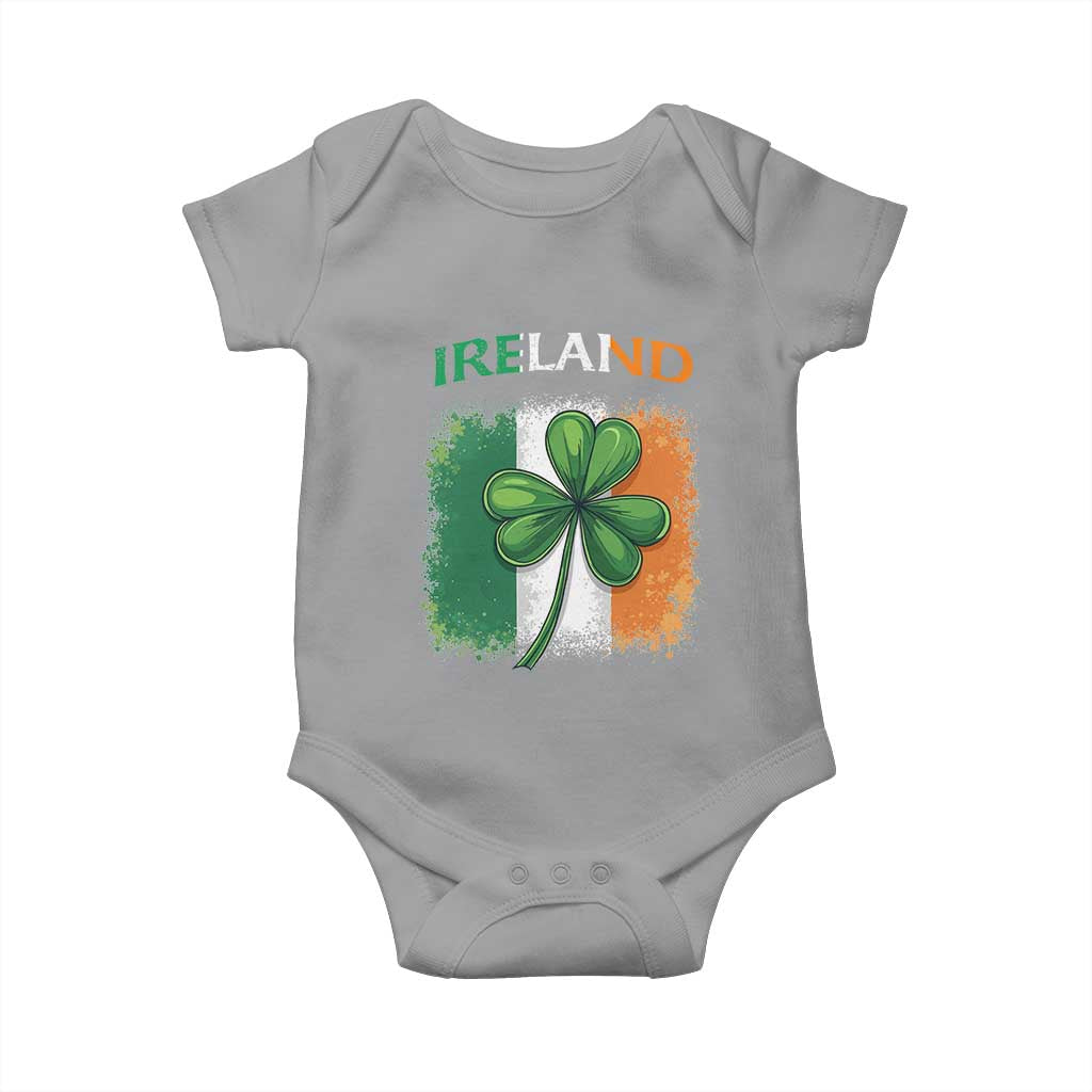 Vintage Ireland Shamrock Irish Flag St Patricks Day Baby Onesie TS14 Sport Gray Print Your Wear