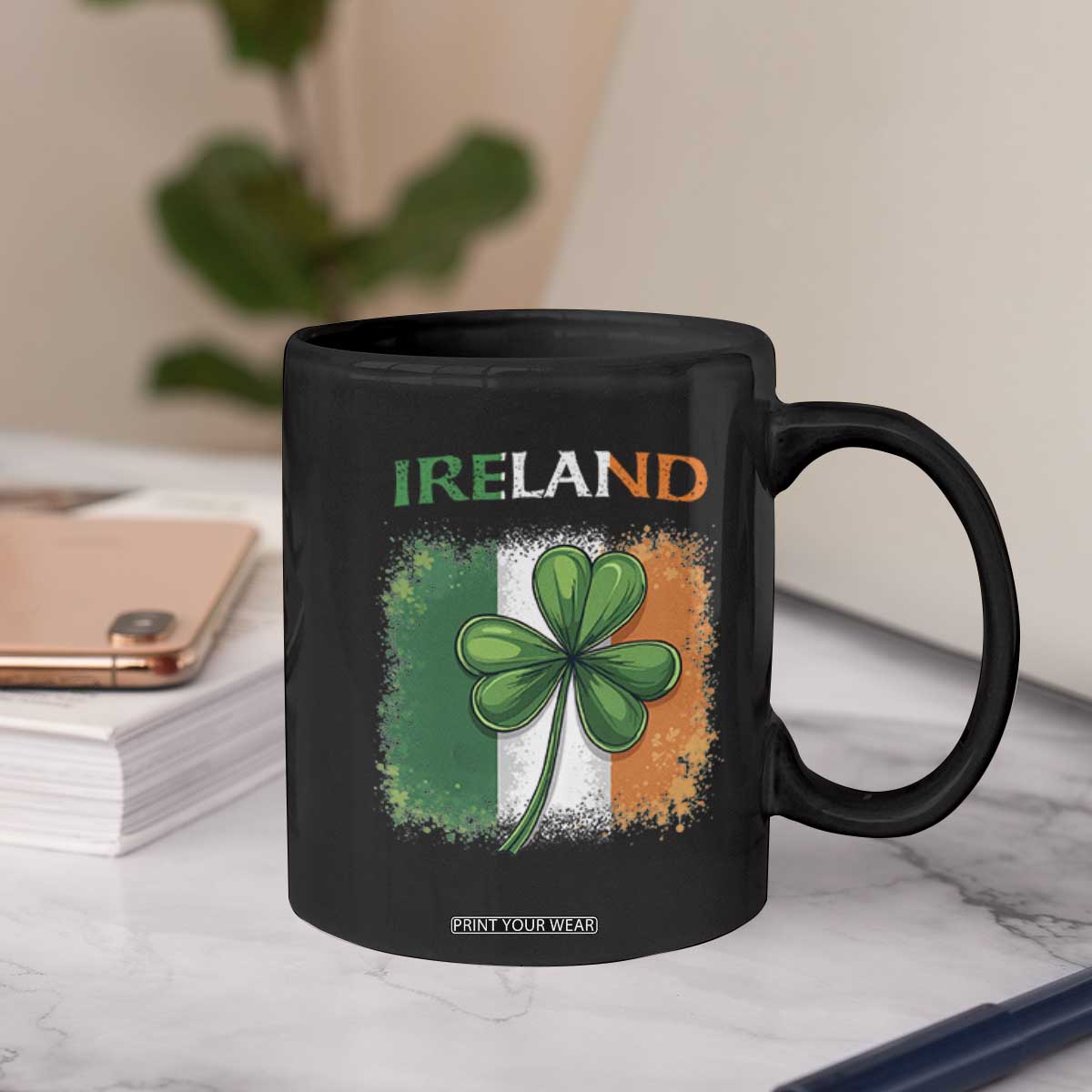 Vintage Ireland Shamrock Irish Flag St Patricks Day Coffee Mug TS14 Print Your Wear