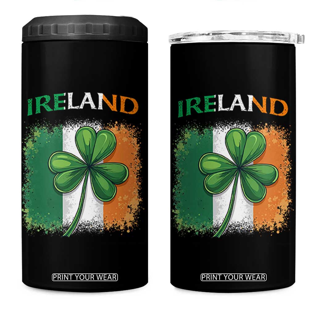 Vintage Ireland Shamrock Irish Flag St Patricks Day 4 in 1 Can Cooler Tumbler TS14 One Size: 16 oz Black Print Your Wear