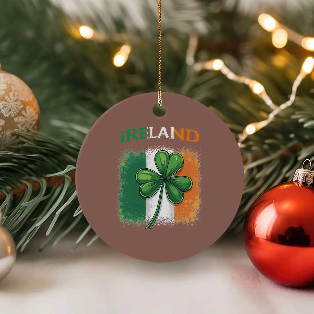 Vintage Ireland Shamrock Irish Flag St Patricks Day Ceramic Ornament TS14 1pc Mocha Print Your Wear