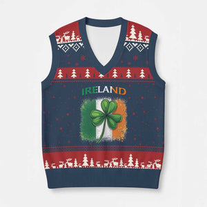Vintage Ireland Shamrock Irish Flag St Patricks Day V-Neck Knit Sweater Vest TS14 Navy Red Print Your Wear