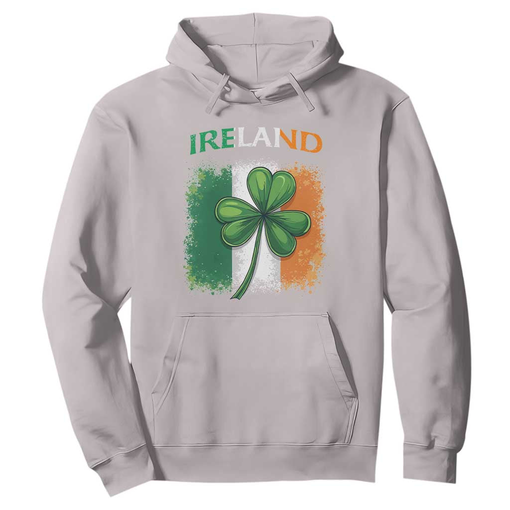 Vintage Ireland Shamrock Irish Flag St Patricks Day Hoodie TS14 Ice Gray Print Your Wear