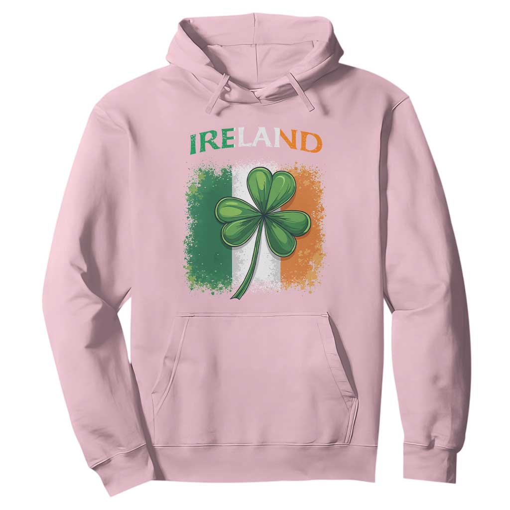 Vintage Ireland Shamrock Irish Flag St Patricks Day Hoodie TS14 Light Pink Print Your Wear