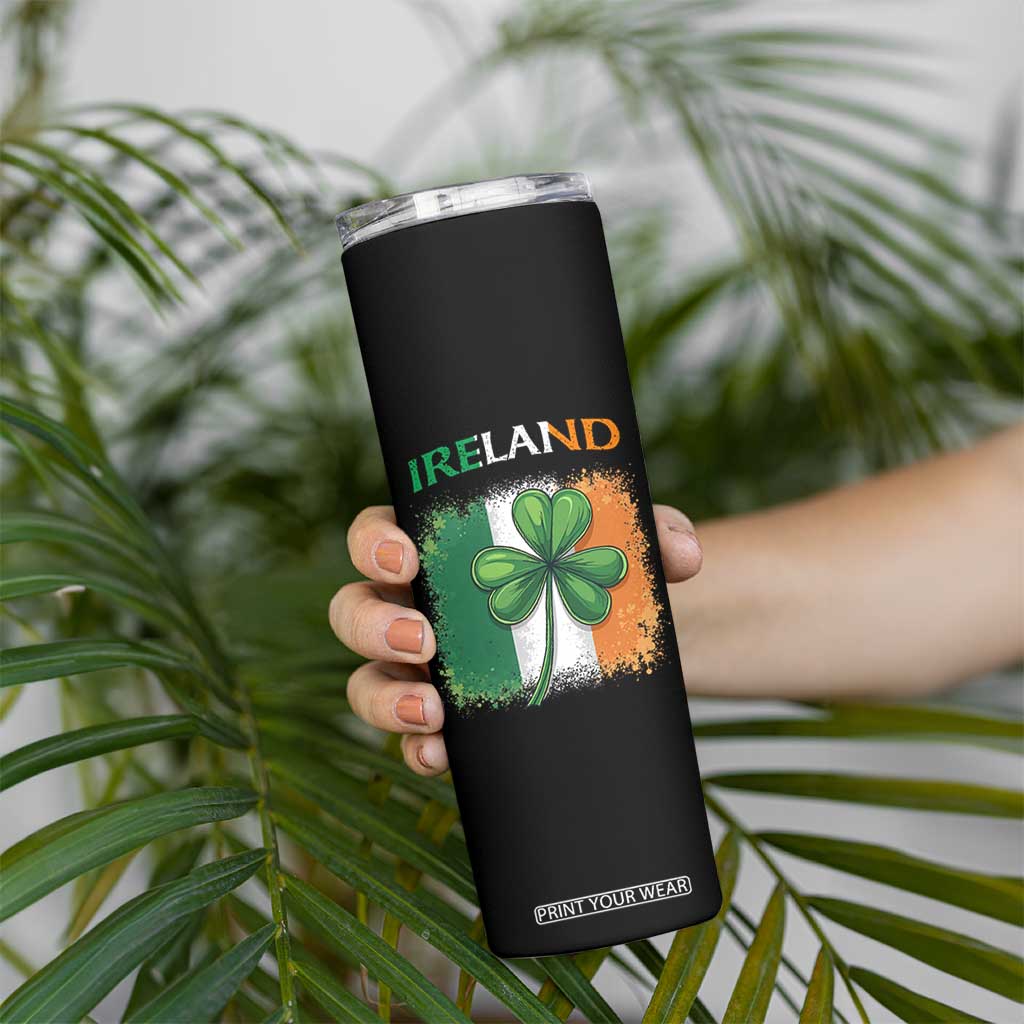 Vintage Ireland Shamrock Irish Flag St Patricks Day Skinny Tumbler TS14 Print Your Wear