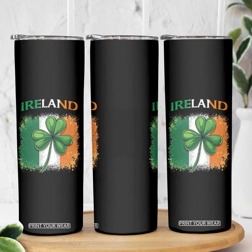 Vintage Ireland Shamrock Irish Flag St Patricks Day Skinny Tumbler TS14 Print Your Wear