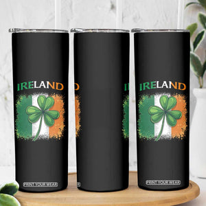 Vintage Ireland Shamrock Irish Flag St Patricks Day Skinny Tumbler TS14 Print Your Wear
