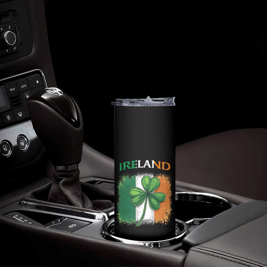 Vintage Ireland Shamrock Irish Flag St Patricks Day Skinny Tumbler TS14 Print Your Wear