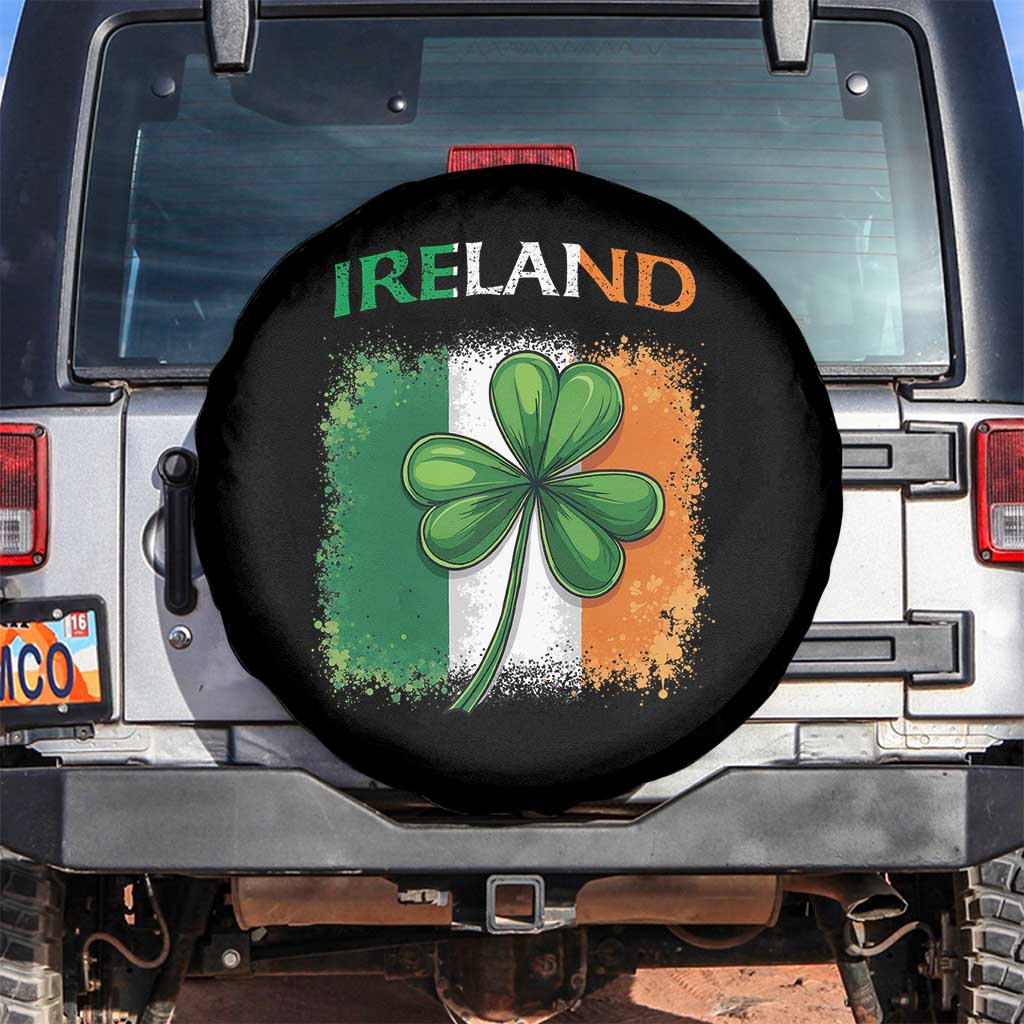 Vintage Ireland Shamrock Irish Flag St Patricks Day Spare Tire Cover TS14 No hole Black Print Your Wear