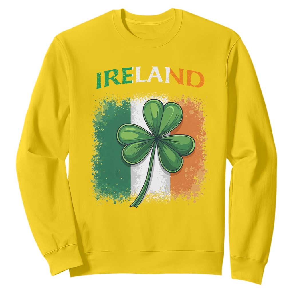 Vintage Ireland Shamrock Irish Flag St Patricks Day Sweatshirt TS14 Daisy Print Your Wear