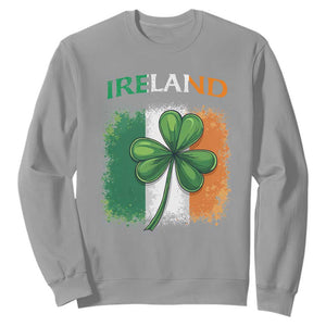Vintage Ireland Shamrock Irish Flag St Patricks Day Sweatshirt TS14 Sport Gray Print Your Wear