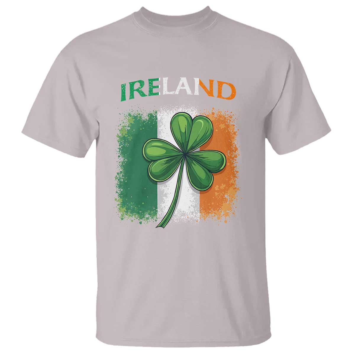 Vintage Ireland Shamrock Irish Flag St Patricks Day T Shirt TS14 Ice Gray Print Your Wear