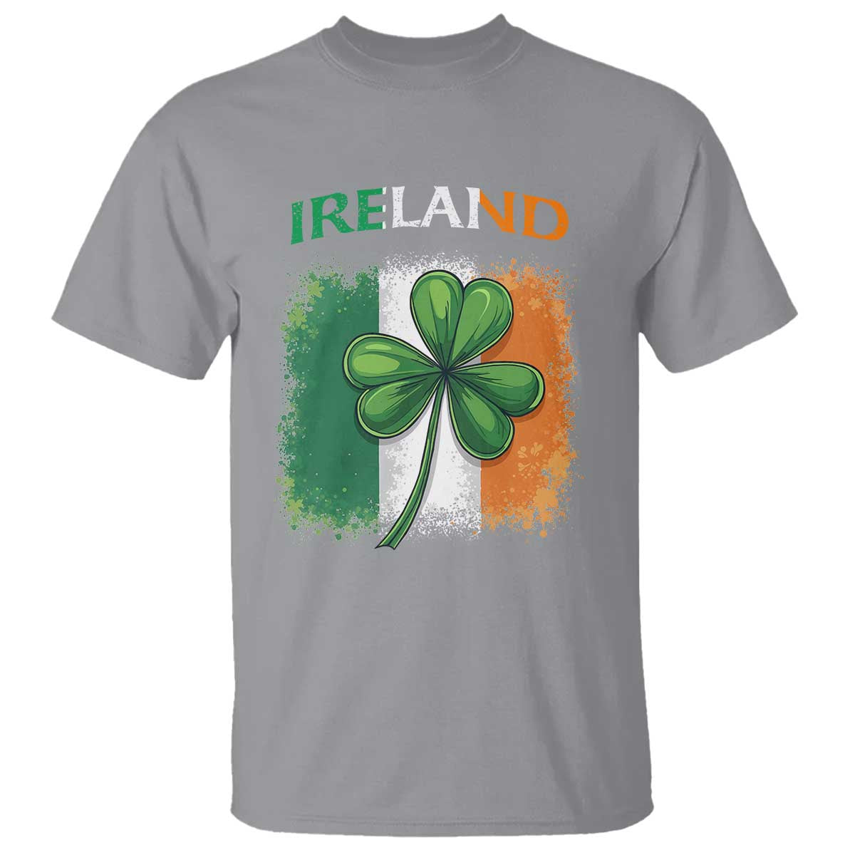 Vintage Ireland Shamrock Irish Flag St Patricks Day T Shirt TS14 Sport Gray Print Your Wear