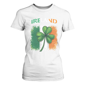 Vintage Ireland Shamrock Irish Flag St Patricks Day T Shirt For Women TS14 White Print Your Wear
