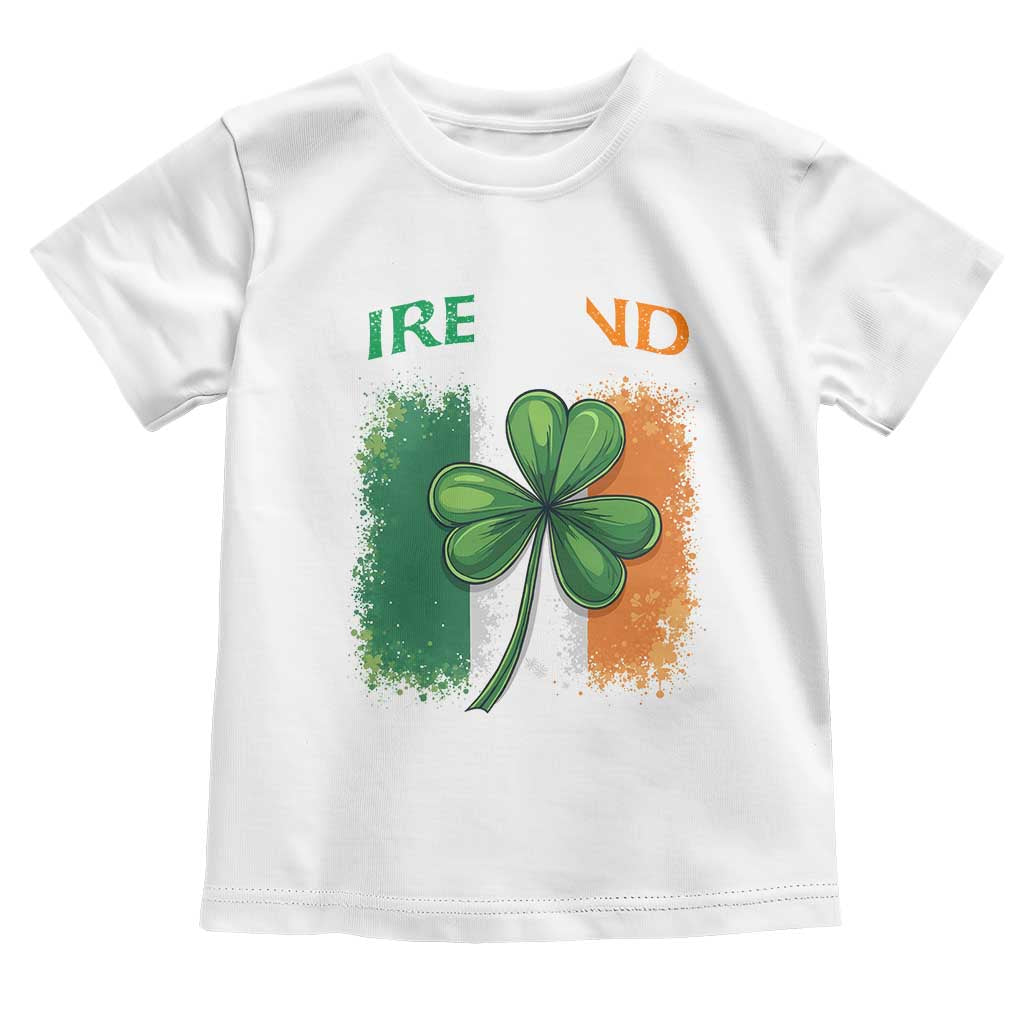 Vintage Ireland Shamrock Irish Flag St Patricks Day Toddler T Shirt TS14 White Print Your Wear