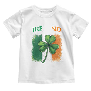 Vintage Ireland Shamrock Irish Flag St Patricks Day Toddler T Shirt TS14 White Print Your Wear