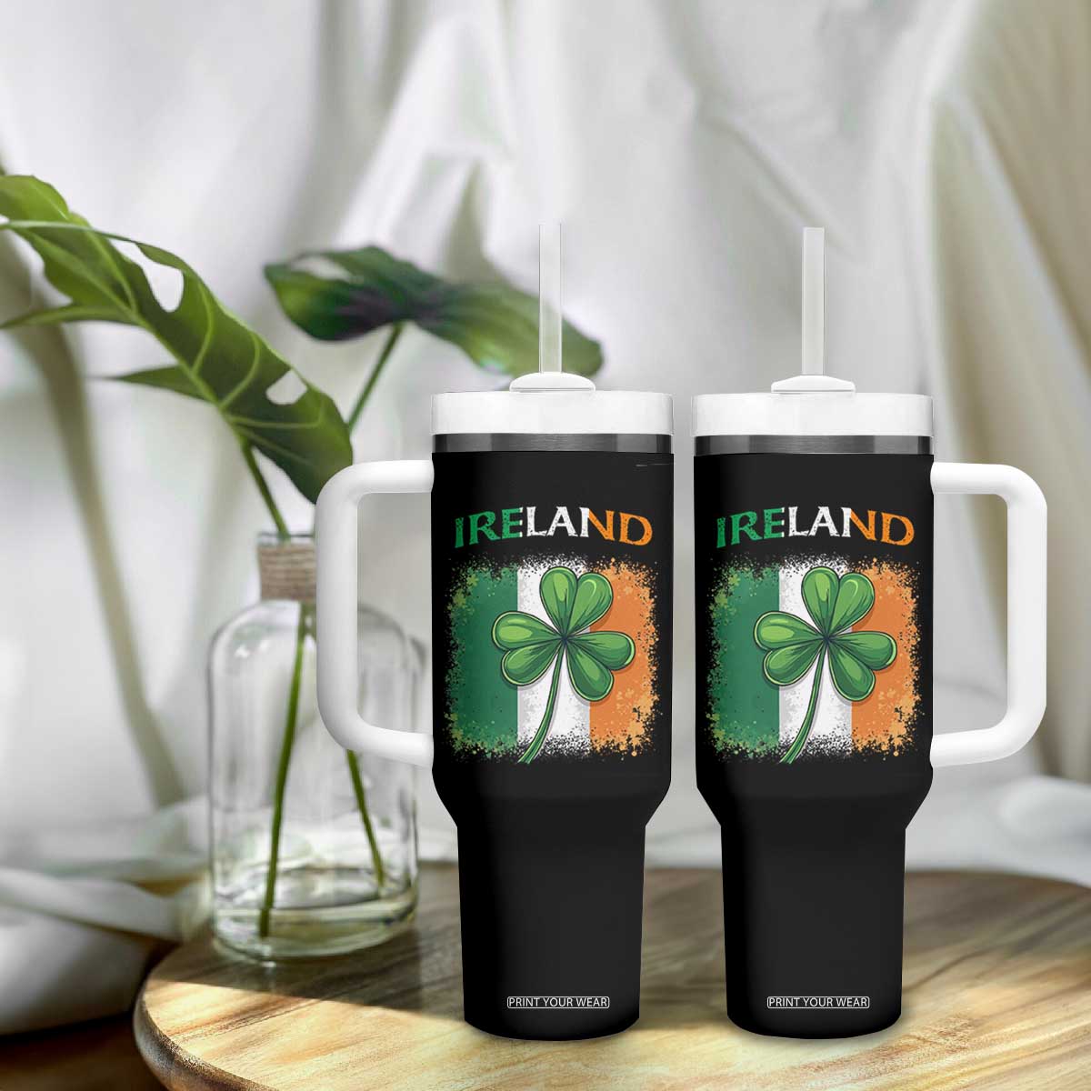Vintage Ireland Shamrock Irish Flag - St Patricks Day Tumbler TS14 Print Your Wear