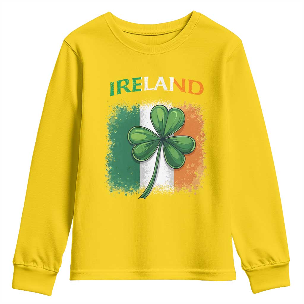 Vintage Ireland Shamrock Irish Flag St Patricks Day Youth Sweatshirt TS14 Daisy Print Your Wear
