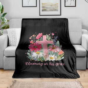 Blooming in His Grace Throw Blanket Boho Wildflower Christian Faith Bible Verse TS14 Print Your Wear
