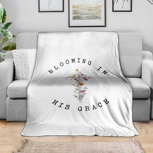 Blooming in His Grace Throw Blanket Boho Wildflower Christian Faith TS14 Print Your Wear