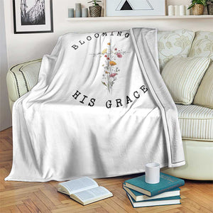 Blooming in His Grace Throw Blanket Boho Wildflower Christian Faith TS14 Print Your Wear
