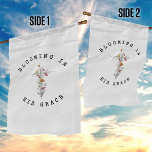 Blooming in His Grace Garden Flag Boho Wildflower Christian Faith TS14 Print Your Wear