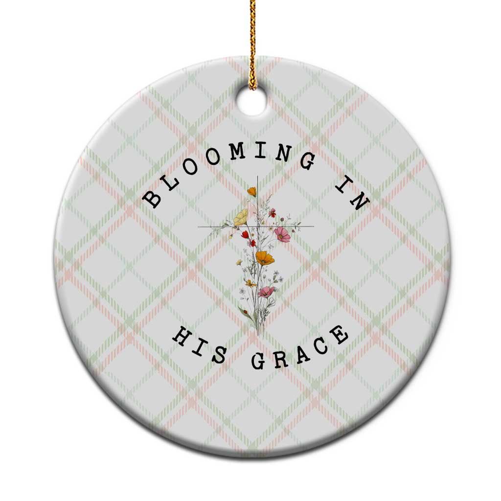Blooming in His Grace Ceramic Ornament Boho Wildflower Christian Faith TS14 1pc Christmas Plaid Print Your Wear