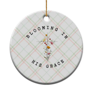 Blooming in His Grace Ceramic Ornament Boho Wildflower Christian Faith TS14 1pc Christmas Plaid Print Your Wear