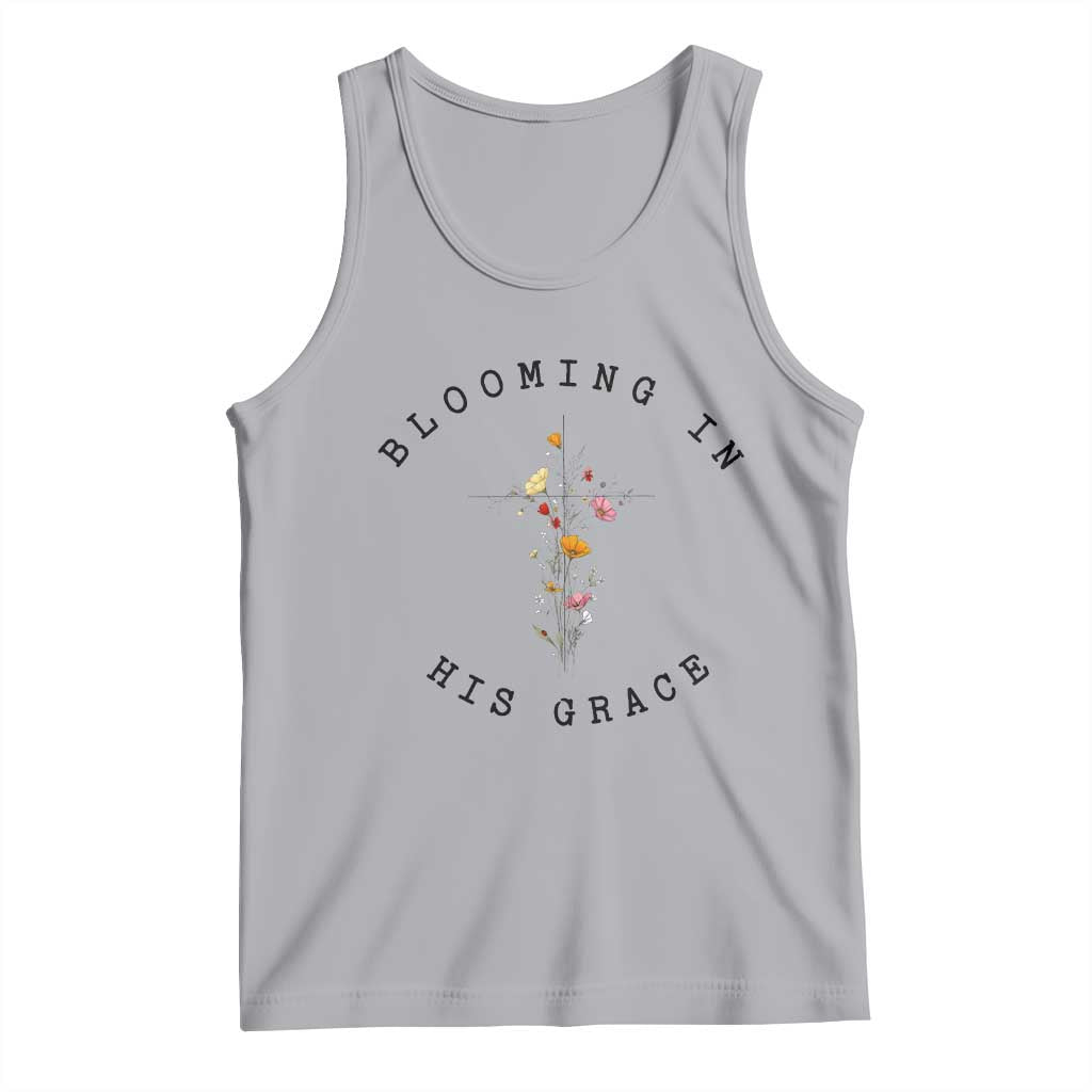Blooming in His Grace Tank Top Boho Wildflower Christian Faith TS14 Athletic Heather Print Your Wear