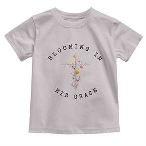 Blooming in His Grace Toddler T Shirt Boho Wildflower Christian Faith TS14 Ice Gray Print Your Wear