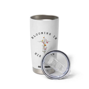 Blooming in His Grace Tumbler Cup Boho Wildflower Christian Faith TS14 Print Your Wear