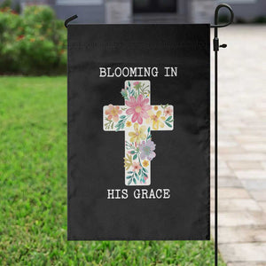 Blooming in His Grace Boho Christian Wildflower Garden Flag Floral Cross Religious TS14 Print Your Wear