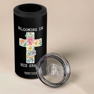 Blooming in His Grace Boho Christian Wildflower 4 in 1 Can Cooler Tumbler Floral Cross Religious TS14 Print Your Wear