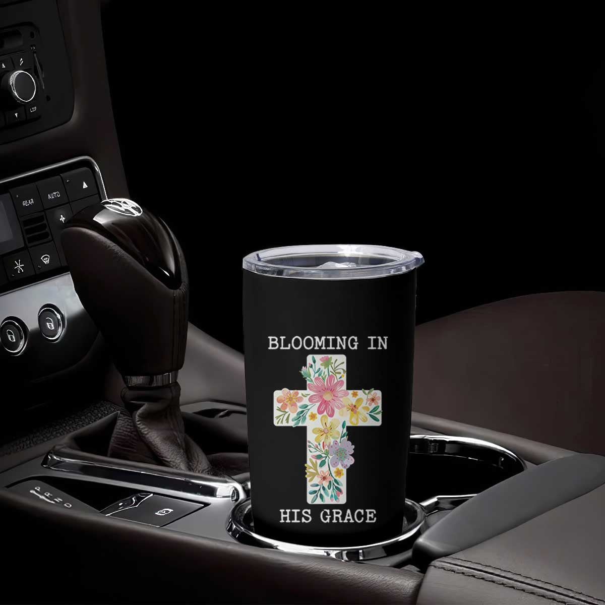 Blooming in His Grace Boho Christian Wildflower Tumbler Cup Floral Cross Religious TS14 Print Your Wear