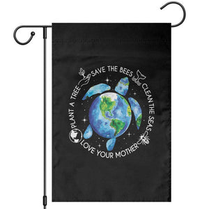 Earth Day Sea Turtle Garden Flag Save Bees Plant Trees Clean Seas Environmentalist TS14 Black Print Your Wear