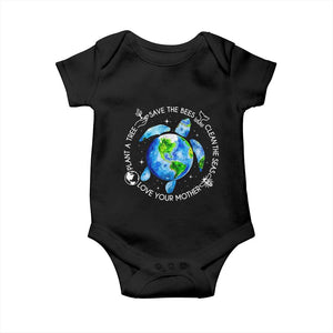 Earth Day Sea Turtle Baby Onesie Save Bees Plant Trees Clean Seas Environmentalist TS14 Black Print Your Wear