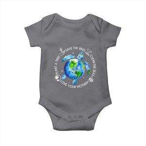 Earth Day Sea Turtle Baby Onesie Save Bees Plant Trees Clean Seas Environmentalist TS14 Charcoal Print Your Wear
