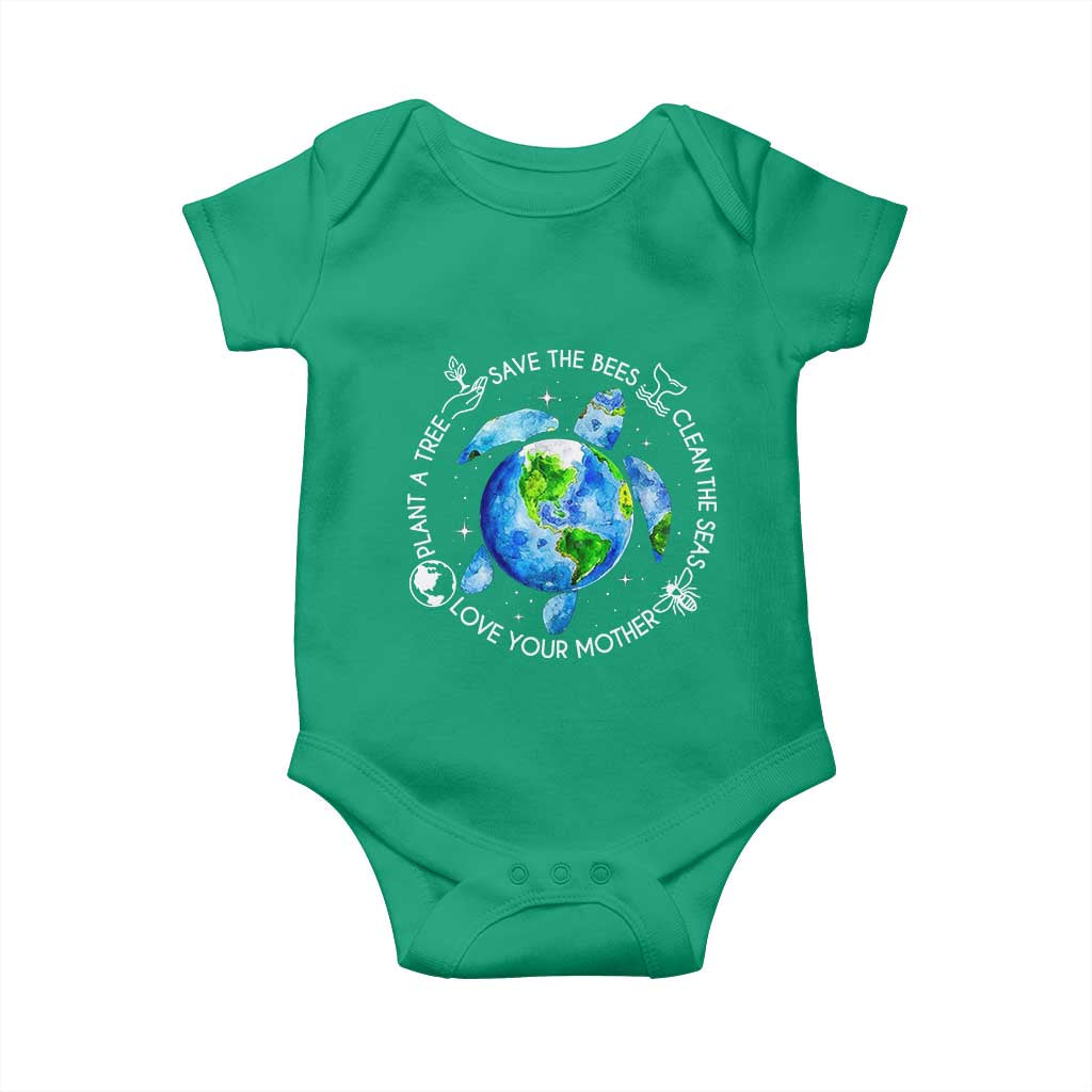 Earth Day Sea Turtle Baby Onesie Save Bees Plant Trees Clean Seas Environmentalist TS14 Irish Green Print Your Wear