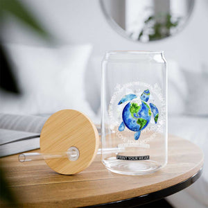 Earth Day Sea Turtle Glass Can Save Bees Plant Trees Clean Seas Environmentalist TS14 Print Your Wear