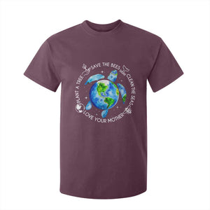 Earth Day Sea Turtle T Shirt For Kid Save Bees Plant Trees Clean Seas Environmentalist TS14 Maroon Print Your Wear