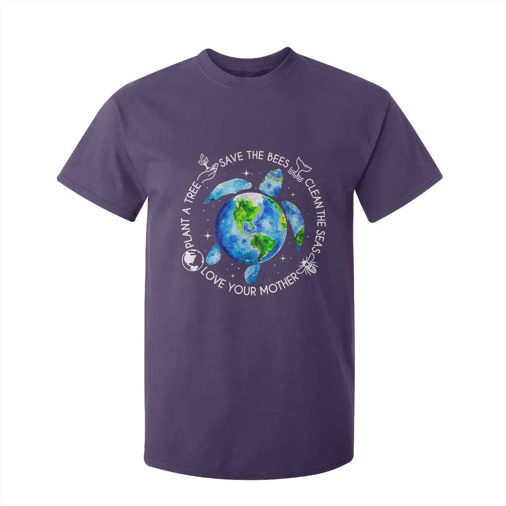 Earth Day Sea Turtle T Shirt For Kid Save Bees Plant Trees Clean Seas Environmentalist TS14 Purple Print Your Wear