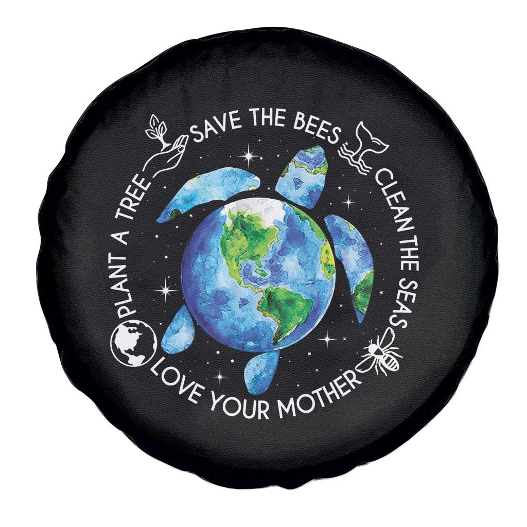 Earth Day Sea Turtle Spare Tire Cover Save Bees Plant Trees Clean Seas Environmentalist TS14 Print Your Wear