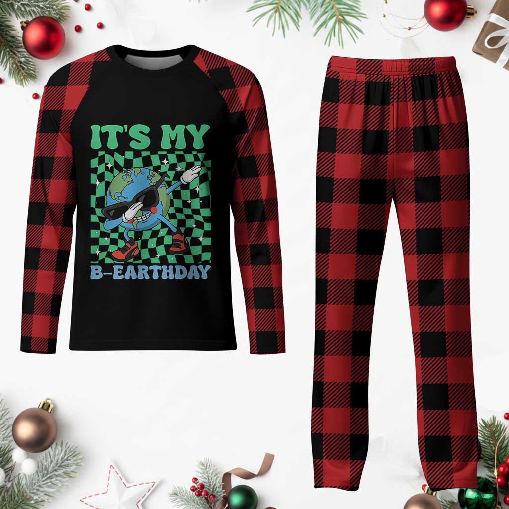 Funny Earth Day Plaid Pajama Set Its My B-Earthday TS14 Buffalo Plaid Print Your Wear