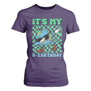 Funny Earth Day T Shirt For Women Its My B-Earthday TS14 Purple Print Your Wear