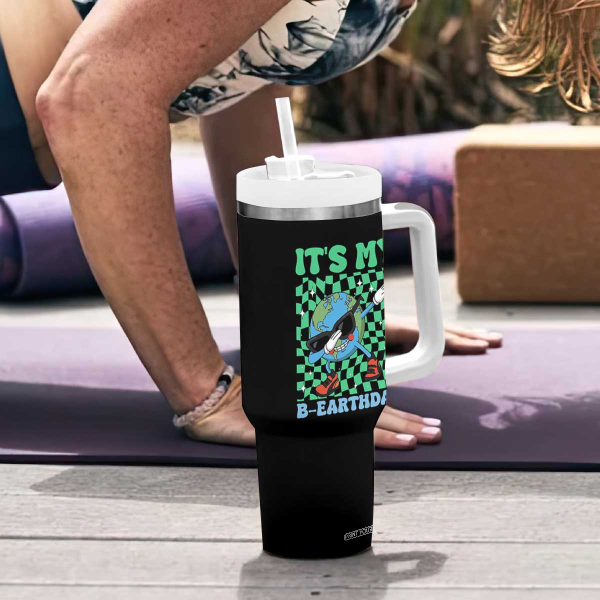 Funny Earth Day Tumbler With Handle Its My B-Earthday TS14 Print Your Wear