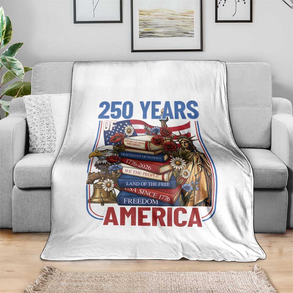 250 Years American Anniversary Throw Blanket Patriotic Book Reader 4th of July TS14 Print Your Wear