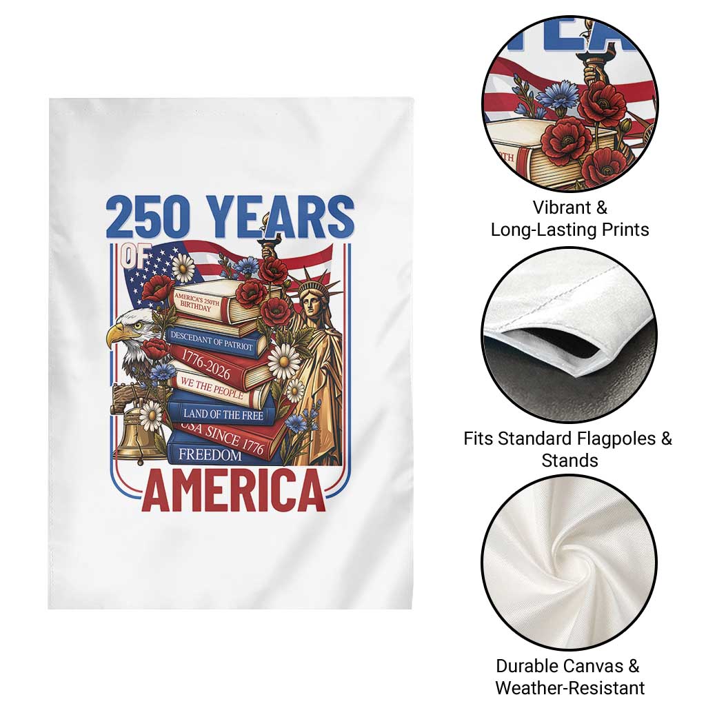 250 Years American Anniversary Garden Flag Patriotic Book Reader 4th of July TS14 Print Your Wear
