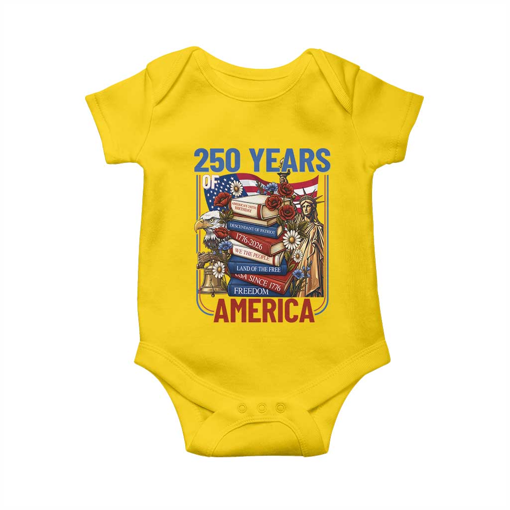 250 Years American Anniversary Baby Onesie Patriotic Book Reader 4th of July TS14 Daisy Print Your Wear