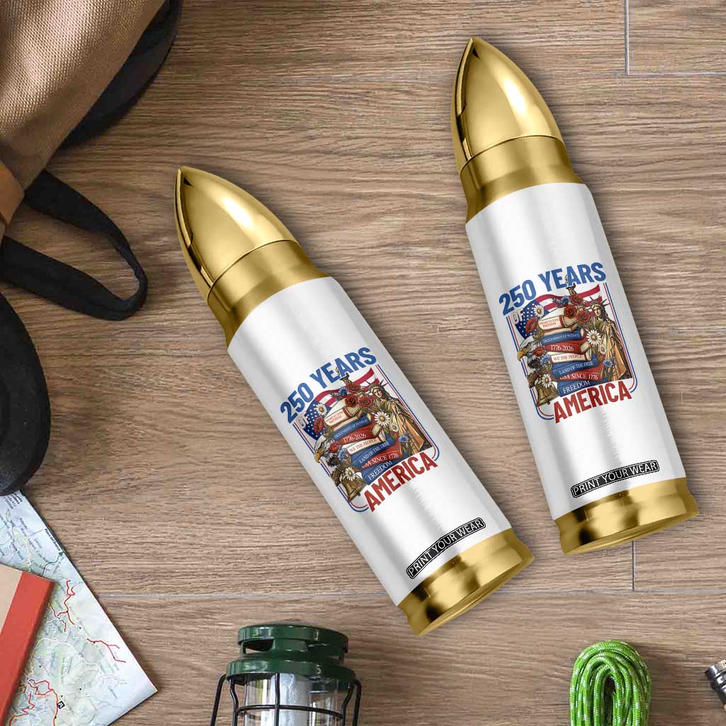250 Years American Anniversary Bullet Tumbler Patriotic Book Reader 4th of July TS14 Print Your Wear